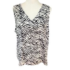Liverpool Los Angeles Black and White Sleeveless Top Large
